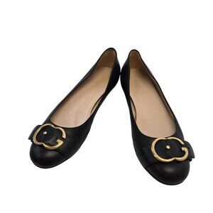 Gucci Leather Buckle Accent Ballerina Flats Size IT 38.5/US 8.5